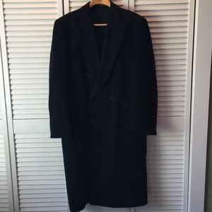 Vintage JG Chappell mens cashmere blk topcoat 40L